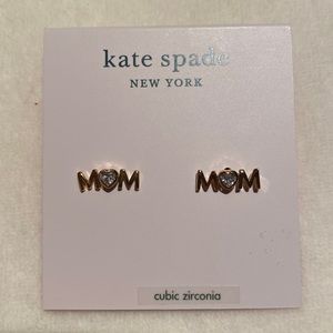 kate spade gold mom earrings NWT